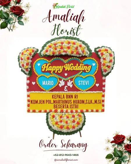 Papan Bunga Pernikahan Sei Suka